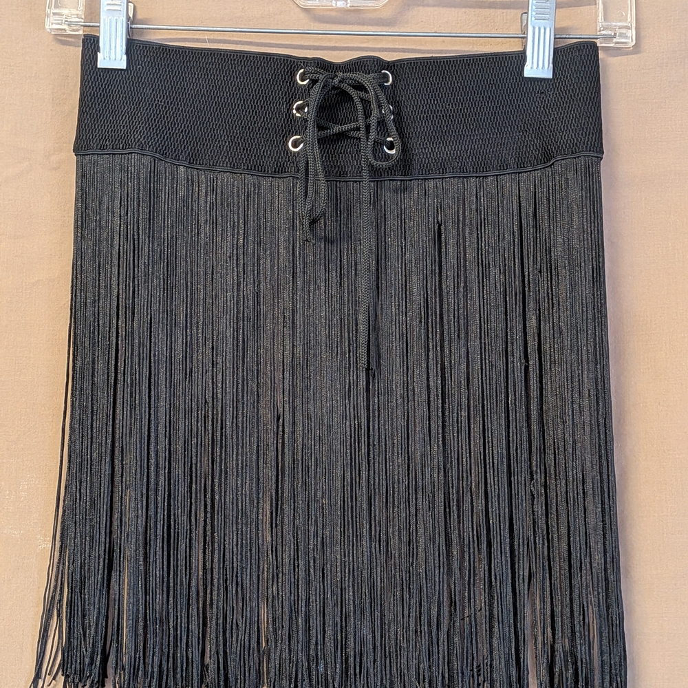 Black Fringe Skirt